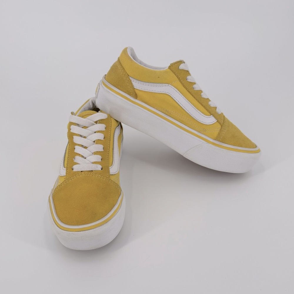 Girls Vans Old Skool Platform Sneakers Aspen Gold Size 1.5